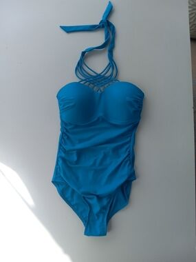 Merona Turquoise Blue One-Piece Swimsuit Size S